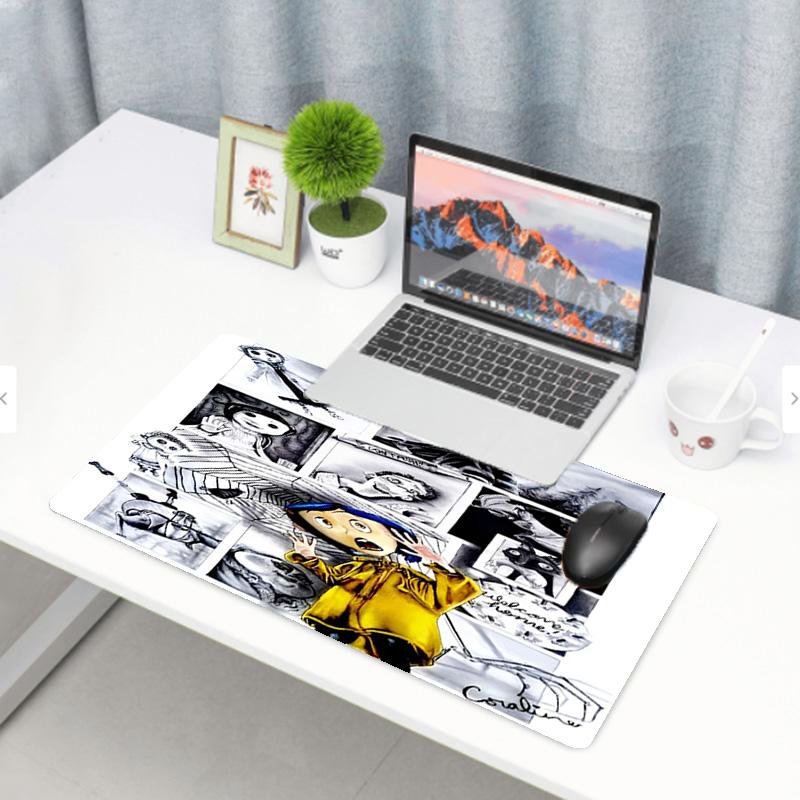 Coraline Print Mouse Pad, Anti‑Slip Desktop keyboard Mat, for PC Laptop Gaming Working Daily Use, Cool Festival Surprise Gift