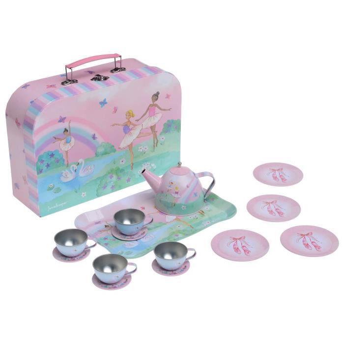 Service à Thé Pour Enfants, Dînette et Son Coffret Jouet, 15 Pièces - Modèle|Safari,|