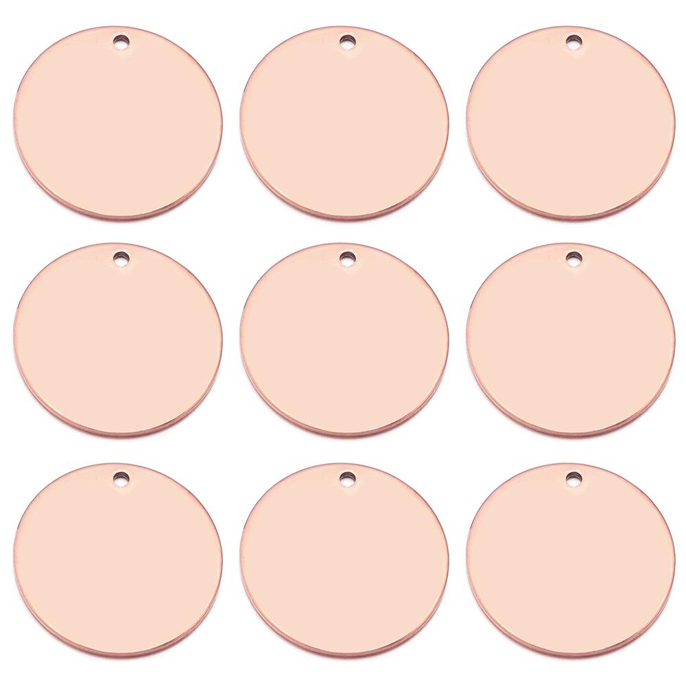 10-20pcs/lot Stainless Steel Blank Charms 6-40mm Round Engraved Pendant Tags for Jewelry Making DIY Necklace Bracelet Dog Tag