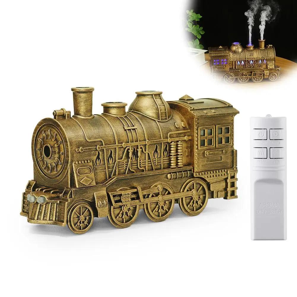 Vintage Train Ultrasonic Air Humidifier with Remote Control Fine Mist Quite 300ML Essential Oil Diffuser for Home Christmas I7Z7