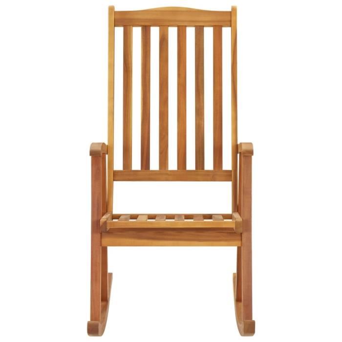 VidaXL Chaise à bascule, avec coussins, Bois d'acacia massif