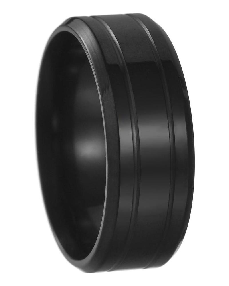 2024 Men's 8mm Black Titanium Steel Wedding Ring - Simple and Elegant Design