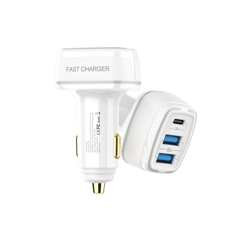 80W 5A Type-C PD3.0 & QC4.0 Fast Car Charger, Fully Compatible, Smart Charging