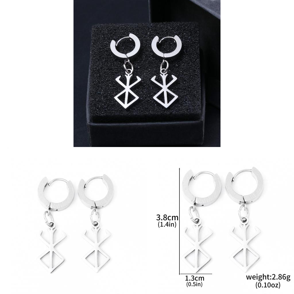 Berserk Earrings For Men Women Titanium Steel Cartoon Character Jewelry Summer Trend