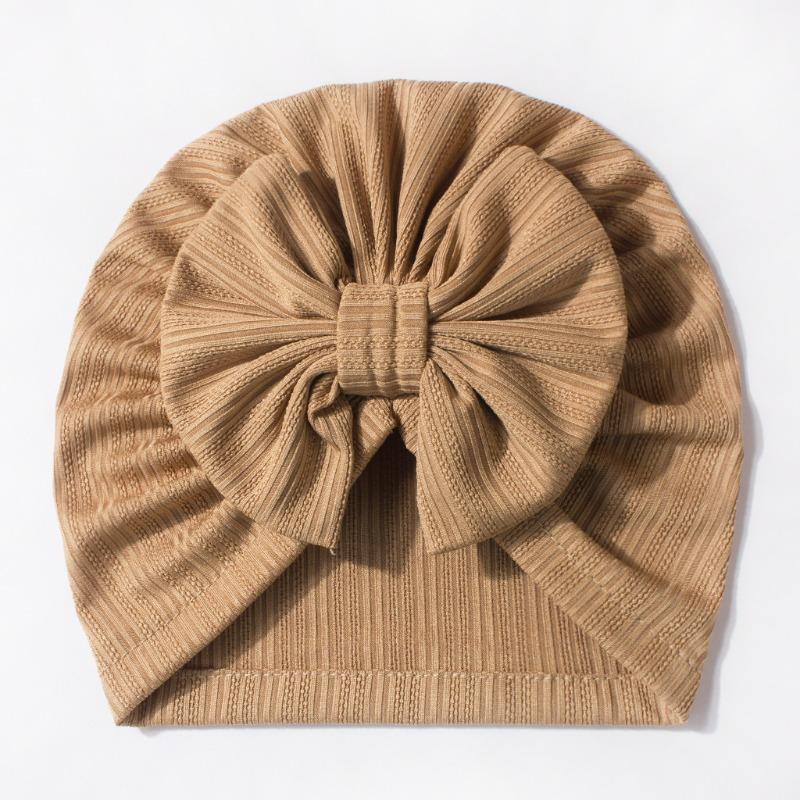 Baby Waffle Jacquard Boneless Hat Cute Bow Baby Fetal Hat Solid Color Children's Hat
