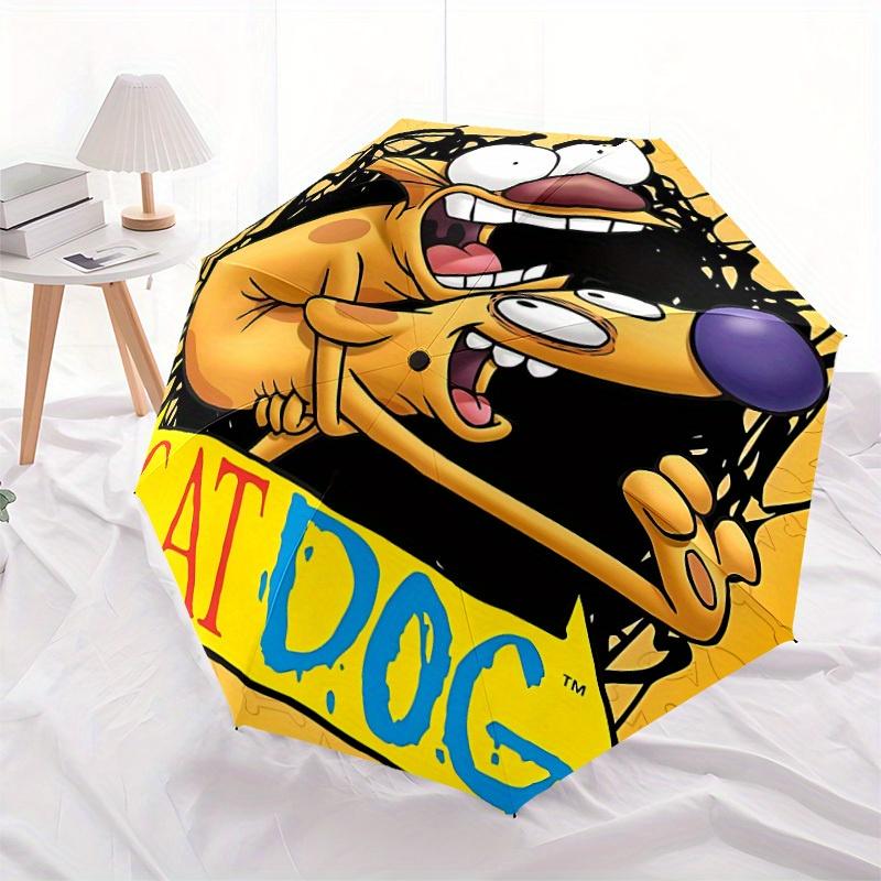 CatDog Home Essential Cute Cartoon Umbrella, Portable Folding Umbrella Suitable for All Seasons 0821052