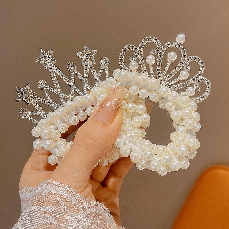 Attache de cheveux Couronne de Princesse Perle pour Enfants 2025 - Accessoires pour Cheveux Filles