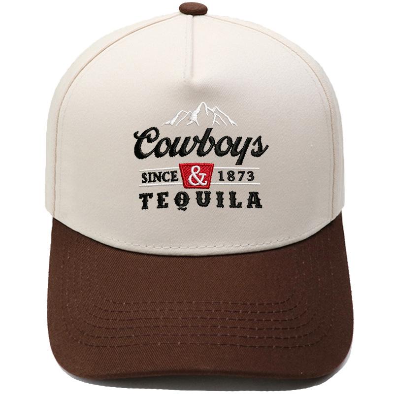 Cowboys & Tequila Cappellino da camionista Ricamo sulla visiera Abbinamento colori vintage Berretto da baseball Maschio Femmina Casual