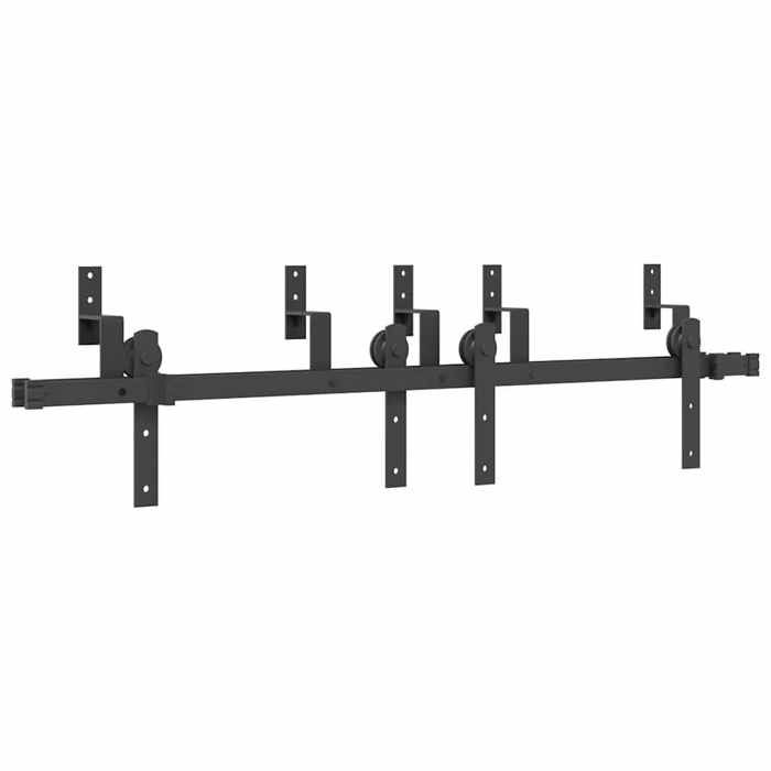 VidaXL Kit de quincaillerie de porte coulissante 152,5 cm acier noir, quincaillerie de porte coulissante, rail de porte de 3295723