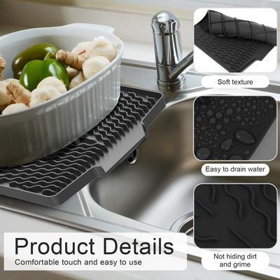 Silicone Dish Drying Mat Heat Resistant Silicone Drying Mat Reusable Nonslip Dish Drying Pad for Countertop Dishes Utensils 2025