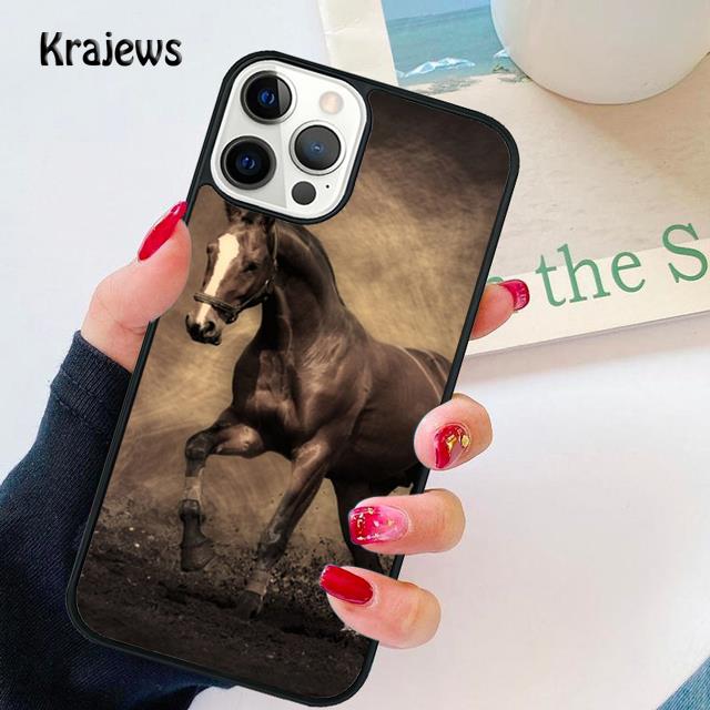 Brown Paint Horse Stallion soft Phone Case Cover For iPhone 17 Air 16 15 14 plus 12 13 pro max coque Fundas
