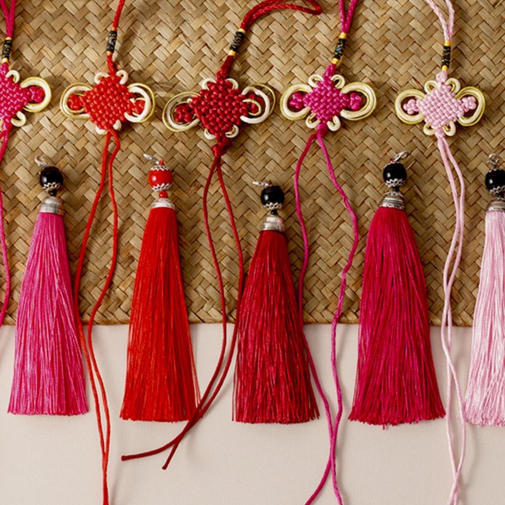 Handmade Chinese Knot Tassel Gourd Charm - DIY Car Hanging Ornament & Musical Instrument Accent