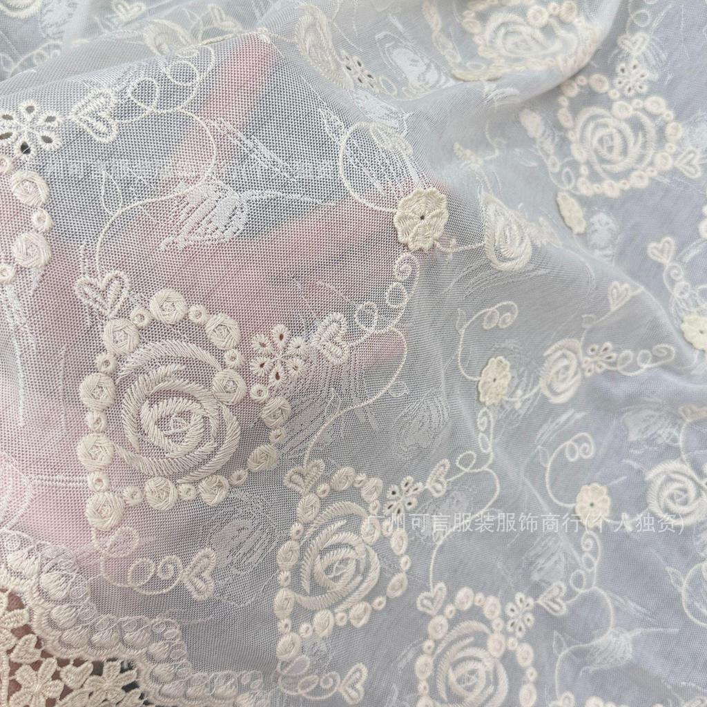 Gold Thread Two-Color Mesh Embroidered Water-Soluble Lace for Lolita Fashion Accessories