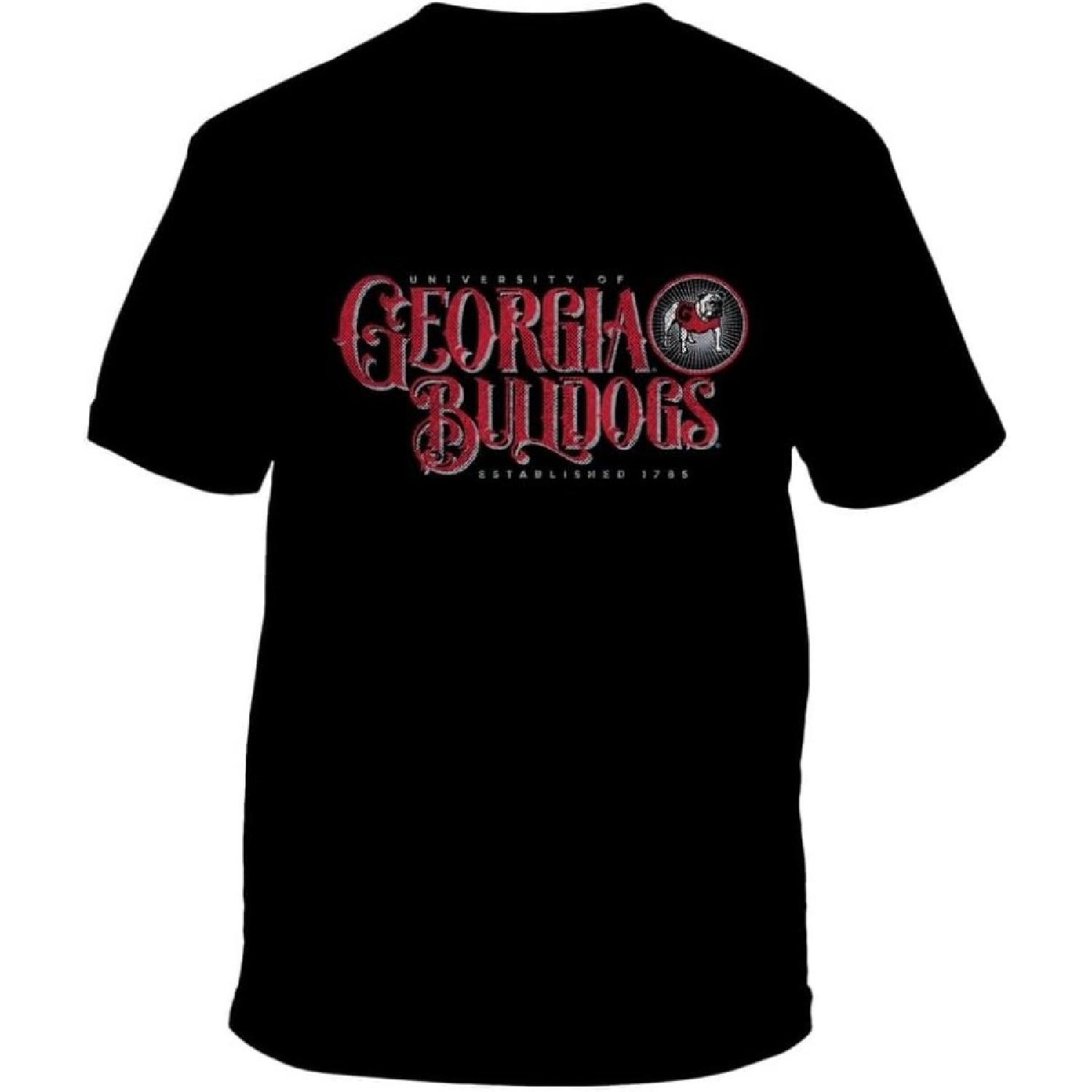 New World Graphics Mens UGA Football Graphic T-Shirt - University of GA Bulldogs, Classy Font Design S