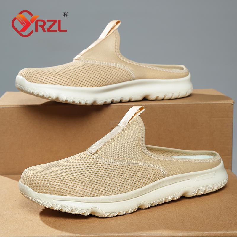 YRZL Unisex Half Slippers Men Casual Comfortable Breathable Mesh Sandals Soft Sole Slip on Ladies Summer Outdoor Half Slippers