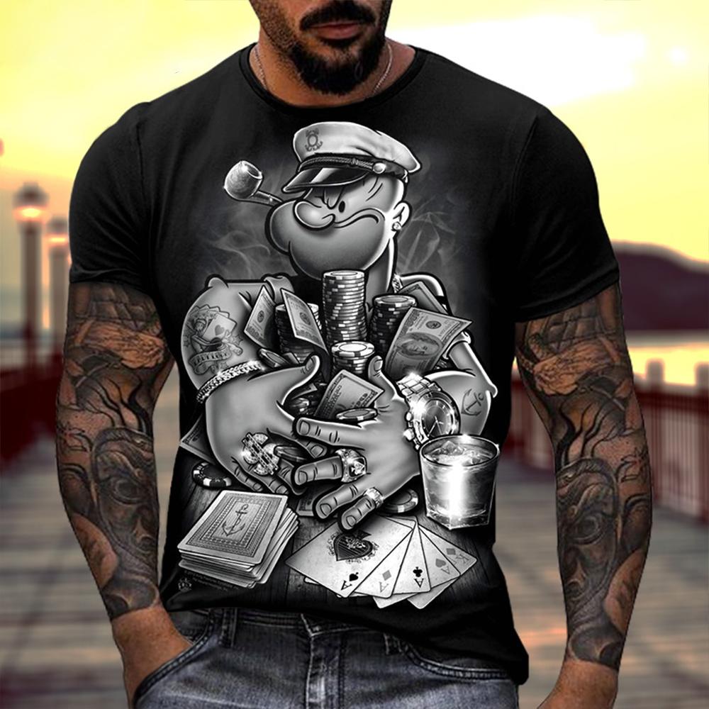 Sommer-Modetrend 3D-Druck süßes und lustiges bedrucktes Muster T-Shirt für Herren, lässiges und bequemes kurzärmeliges T-Shirt