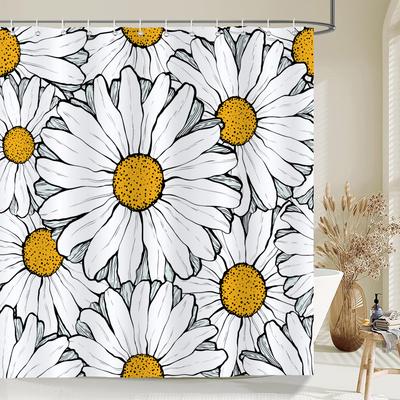 High Quality Retro Style Flowers Leaf Plant Fabric Shower Curtain Waterproof Bath Curtains for Bathroom Decorate with Hooks