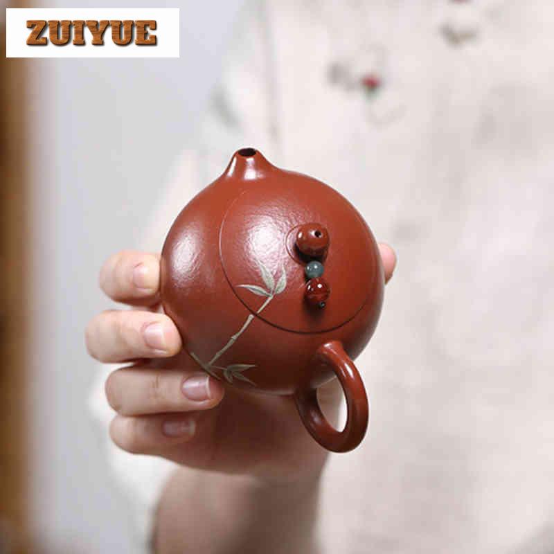 120ml Authentic Yixing Purple Clay Teapots Handmade Xishi Pot Raw Ore Zhu Mud Tea Soaking Kettle With Strainer Zisha Teaset Gift