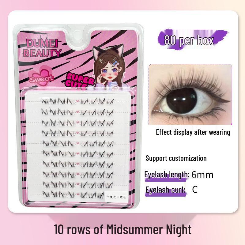 10-Row Autumn Leaf & Sunflower Faux Eyelashes - Flat, Glue-Free