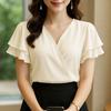 ZANZEA Women Summer V-Neck Ruffles Short Sleeve Casual Blouse