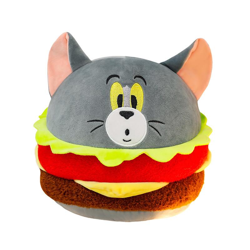 Tom Jerry And Giant Burger Plush Toy Creative Round Ball Kids Children Gift Doll