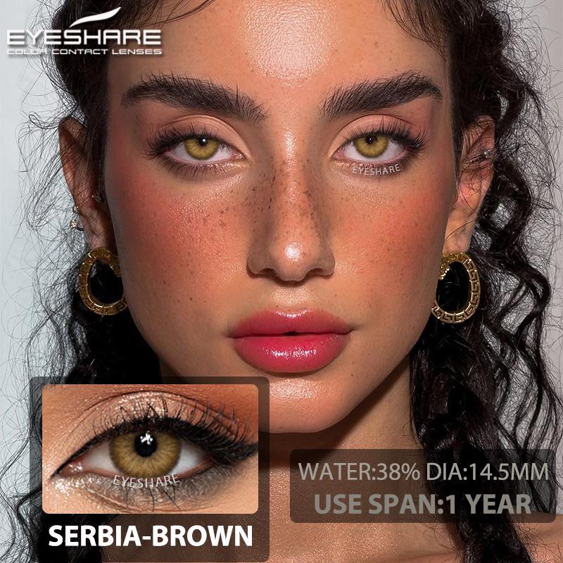Eyeshare 1 Pair Gray Contact Lenses Natural Eye Comfortable Hidrocor Color Annual Use for Women Yearly Cosmetics
