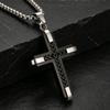 Men's Two-Tone Braided Cross Pendant Hypoallergenic Stainless Steel Religious Faith Jewelry for Boyfriend