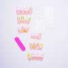 24Pcs Artificial Nails with Pearl Heart Star Pattern Charming Reusable False Nails For Party Wedding