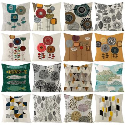 Linie Blumen Fisch geometrisches Muster Kissenbezug Kissenbezug Sofa Stuhl Dekor