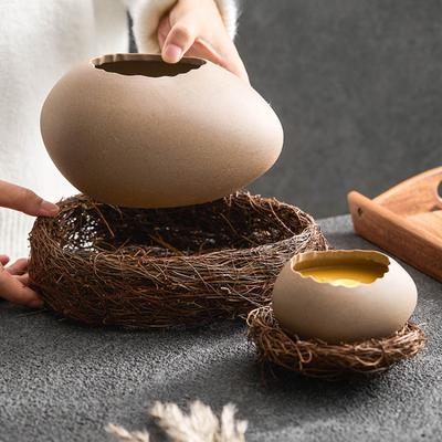 Eierschalen-Modellierung Gedämpfte Eierschale Dessertschale Straußenei-förmige Keramik-Joghurt-Schale Spezielles Restaurant-Geschirr
