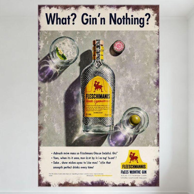 

Vintage Fleschmann s Gin Advert Metal Tin Sign - Retro Bar Pub Home Decor Wall Plaque Art 20x30cm（7.8x11.8inch）