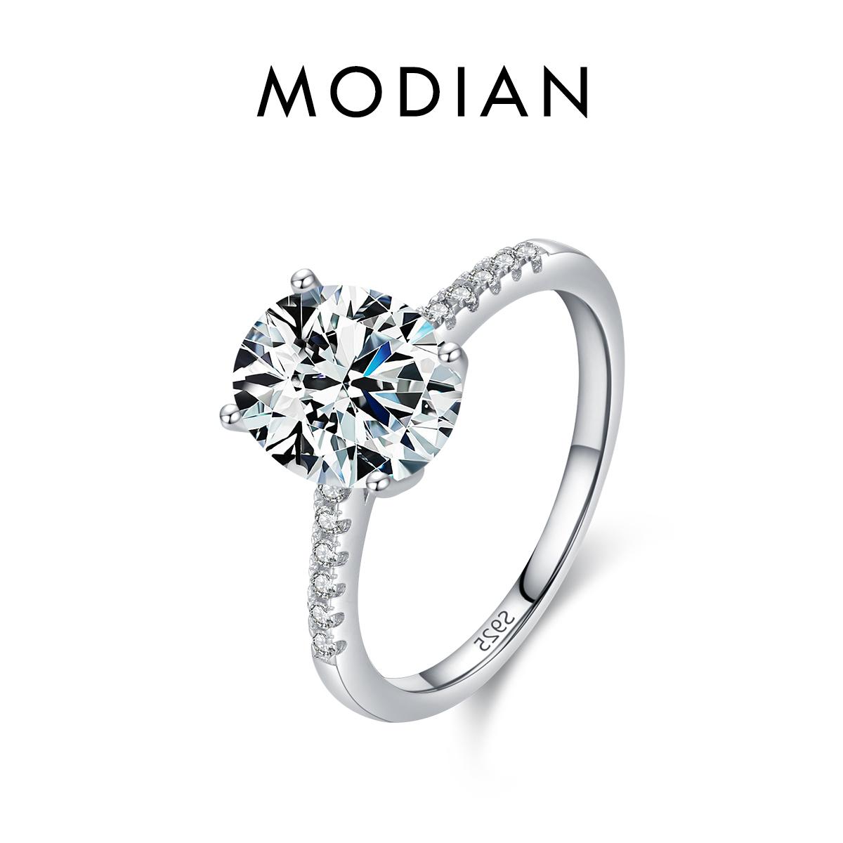 

Модиан стерлингового серебра 925 пробы нежное кольцо овальной огранки с цирконием для женщин Высококлассное роскошное свадебное обручальное кольцо ювелирные изделия 8 серебряный