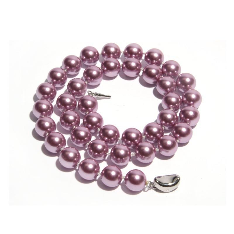 8 10 12 مللي متر الجولة الطبيعية شل اللؤلؤ قلادة تاهيتي الأخضر الأبيض الأرجواني الذهب اللون متعدد الألوان طوق سلسلة الإناث الأمهات الهدايا