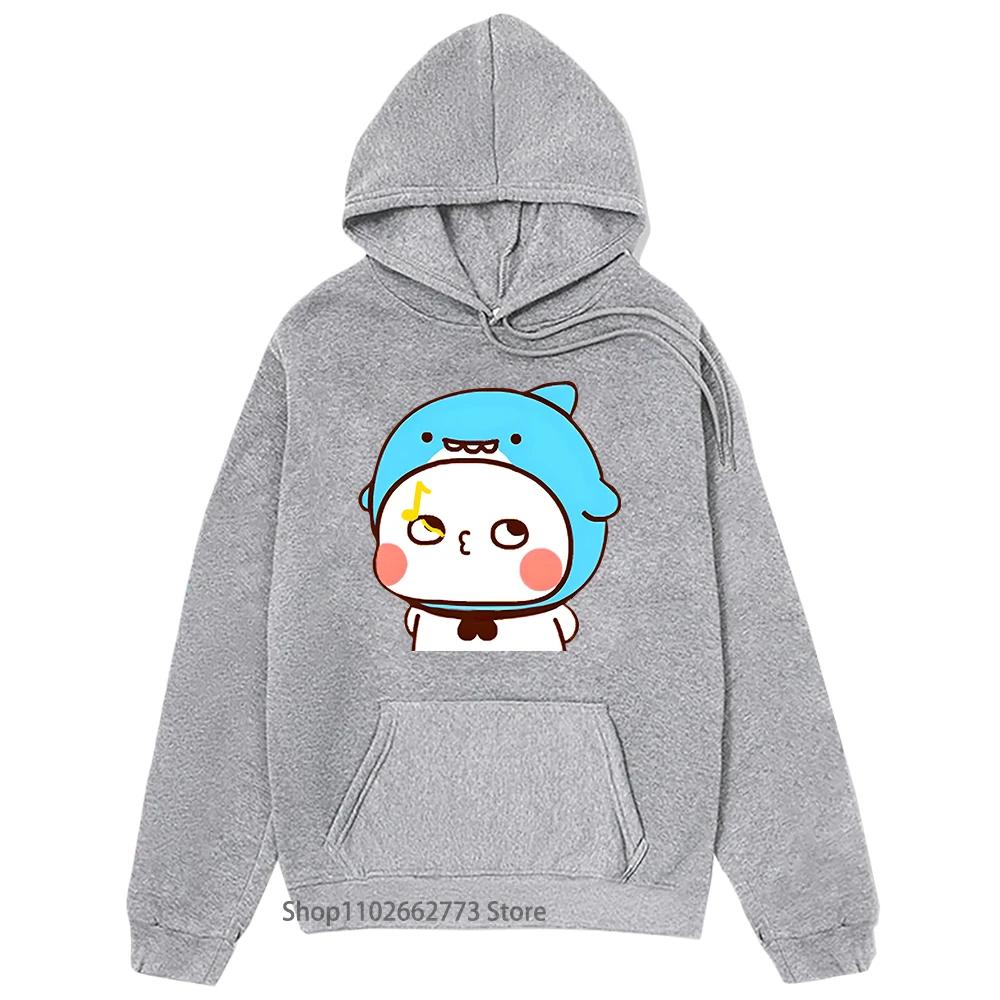 Cute Shark Bubu Is Whistling Sweatshirts Panda Bear Graphic Clothes Women Men Kawaii Cute Pullover Spring Sudadera