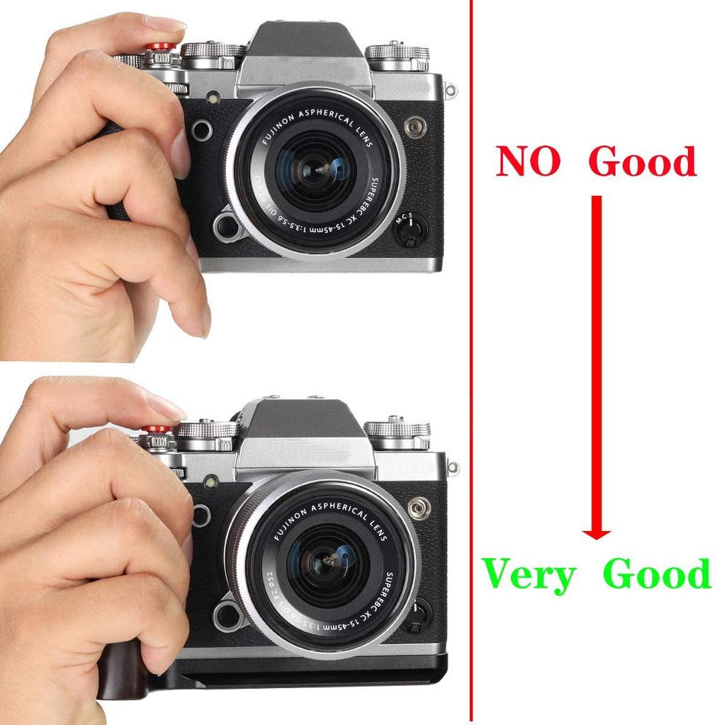 WEPOTO Fujifilm Hand Grip Metal Ebony Wood X-T3 GP-XT3