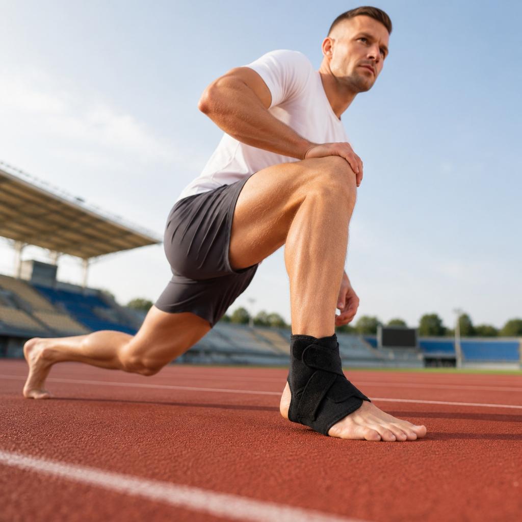 Regulowana opaska stabilizująca kostkę do sportu z paskiem na piętę i designem owijki na nadgarstek dla stabilności i komfortu podczas aktywności fizycznej