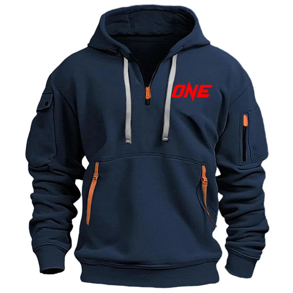 New Models Autumn Winter Men's Leisure Sports Multi-zip Arm Pocket Hoodie Jumper Hoodie Sports and Leisure Jacket