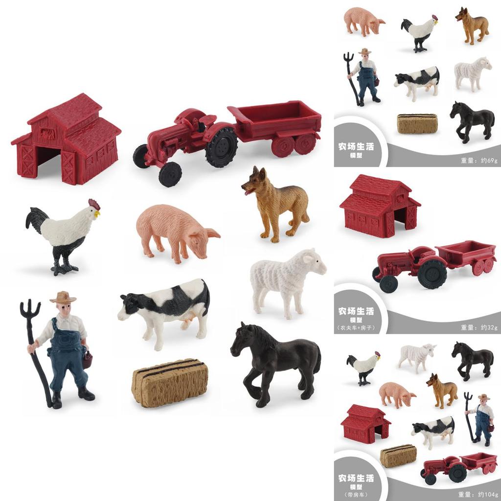 Bauernhofleben Tierfiguren Set PVC Bauernhof Szene Modell Für Kinderspiel und Sammlung