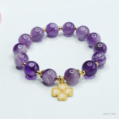 Juan Yu Lavendel-Amethyst Vierblattklee Armband CB3071801