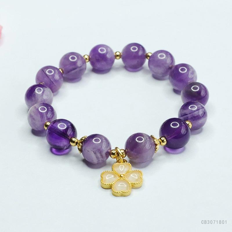 Juan Yu Lavender Amethyst Four-Leaf Clover Bracelet CB3071801