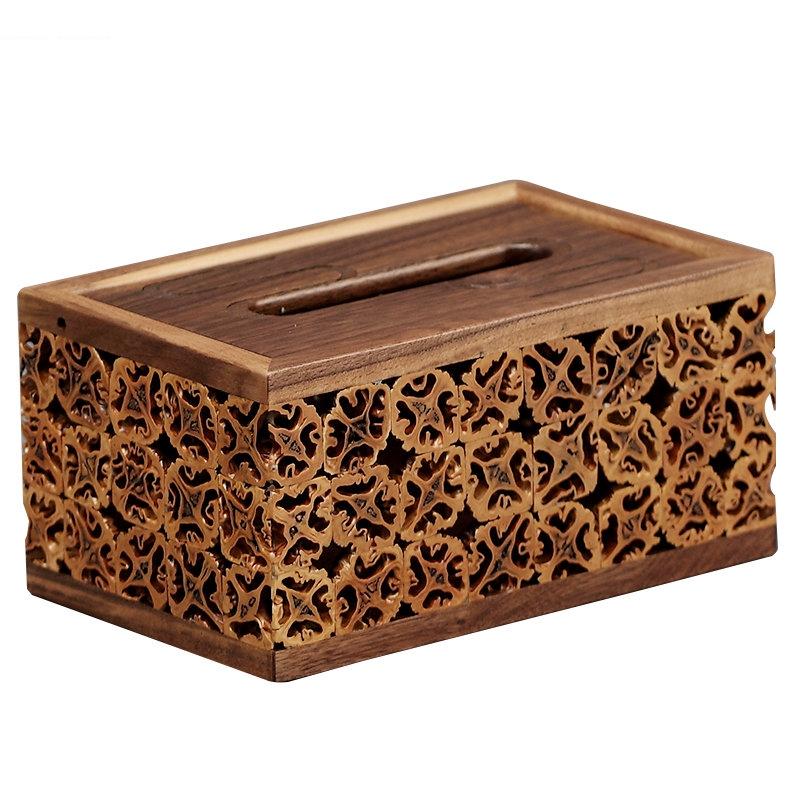 Vintage Walnuss Holz Taschentuchboxen Rechteckig Entnehmbar Servietten Papierhandtuchhalter Zuhause Schreibtisch Toilette Box
