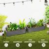 Set of Two 110 x 50cm Steel Planter Boxes - Light Grey