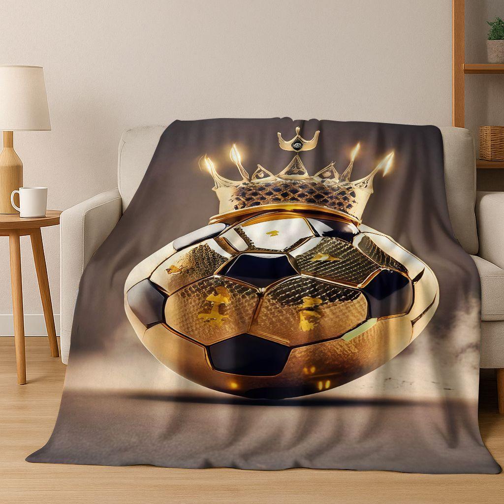 Green Black Football Field Stadium Art Flannel Blanket,Cozy Soft Throw Blanket for Home Bedroom Bed Sofa Picnic Cover Kids Gift