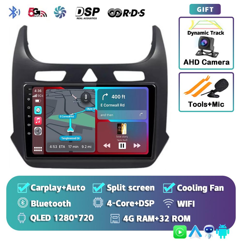 Android 14 Carplay Car Radio for Chevrolet Cobalt 2 2011-2018 Multimedia Video Player WIFI+4G GPS 2Din DVD Head Unit Stereo QLED