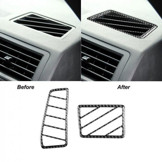 2Pcs Carbon Fiber Dashboard Air Vent Outlet Cover Trim For Dodge Challenger