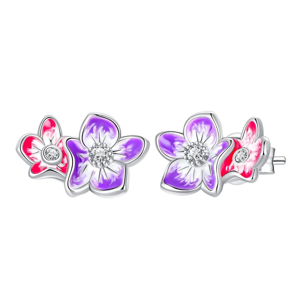 Purple Flowers Copper Iris Charms Heartsease Hydrangea Earrings Beads For Necklace Diy Bracelets Present Jewellery