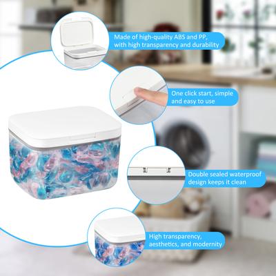 Contenant pour dosettes de lessive 2,8 L Boîte de rangement automatique pop-up pour lave-vaisselle Grande capacité Peut contenir des perles parfumées scellées Organisateur