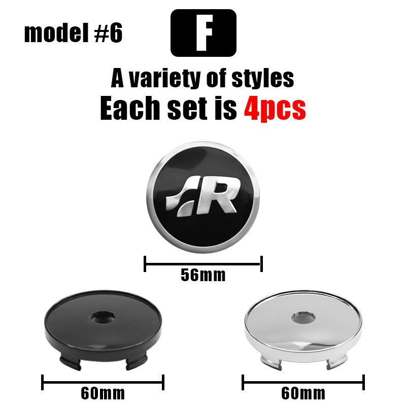 

2026 Hot For VOLKSWAGEN VW 4Pcs 56mm 60mm Car Wheel Center Hub Cap Rim Cover Sticker Auto Accessories For Volkswagen Tiguan GTI 60mm Silver Lid