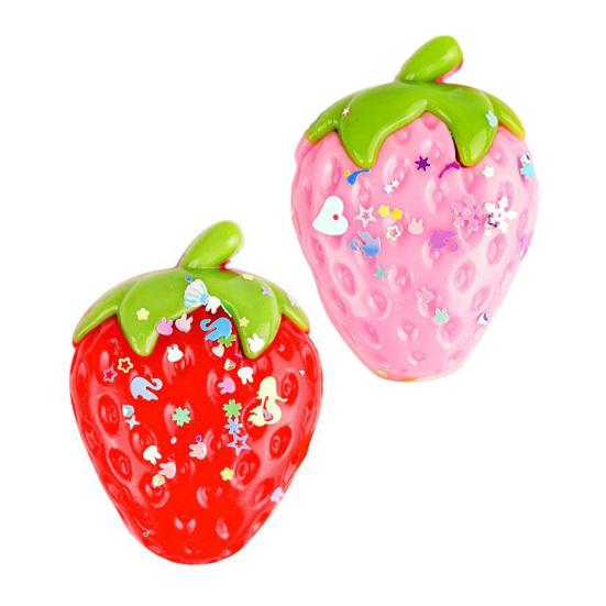 Strawberry Squeeze Toy with Sequins Realistic Strawberry Shape Stress Ball Slow Rebound Simulation Fruit Sensory Fidget Toy