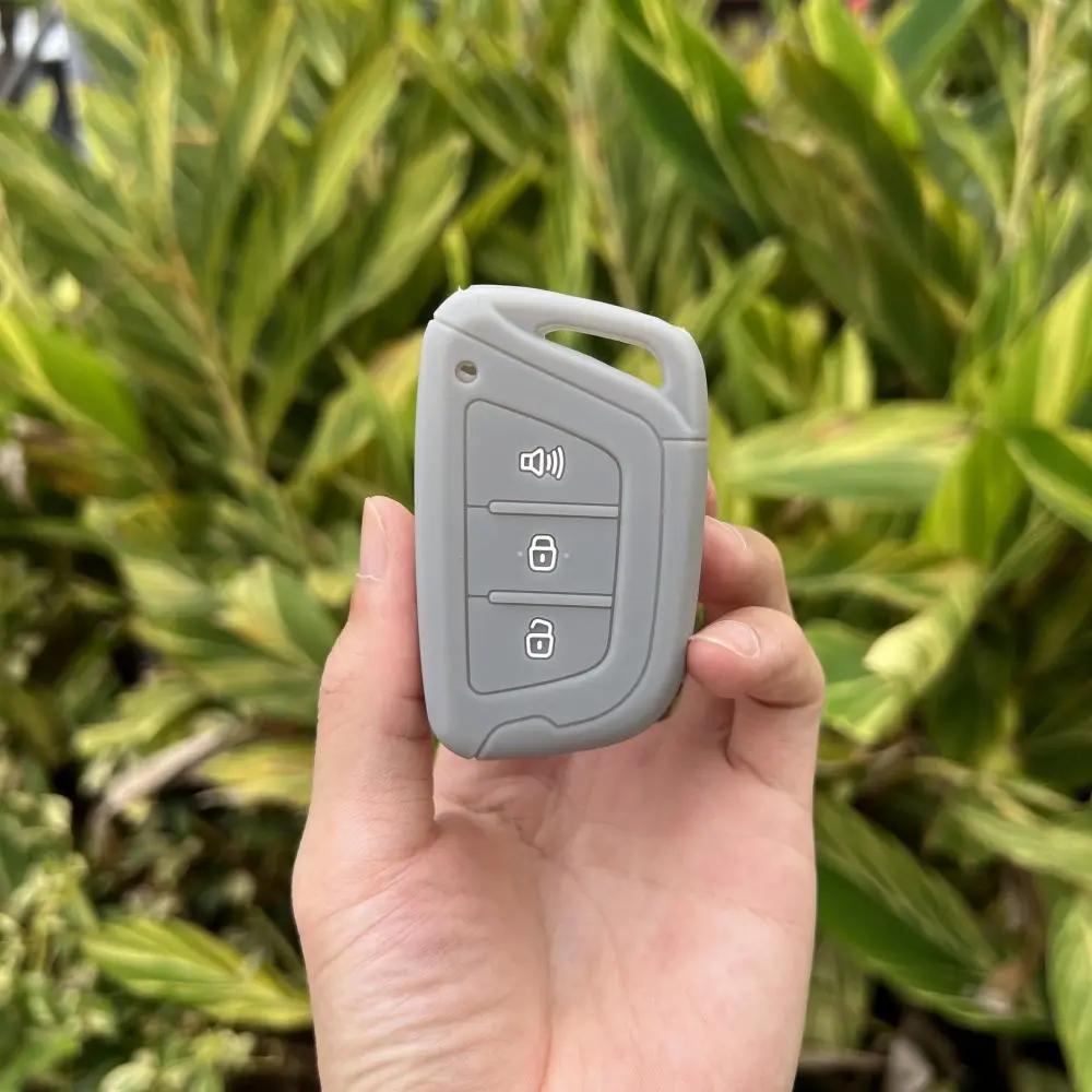 3 Buttons Silicone Car Fob Key Cover Case for JAC JIAYUE A5 X4 X7 IC5 IEV T50 S2 S3 S4 S5 S7 T8 Refine M6 Smart Remote Keychain